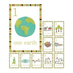 Woodland Number Counting Wall Cards in English, Set of Ten 5x7 Wall Art Prints, Forest Animal Nursery Wall Art Decor, Kid's Art Decor, Gender Neutral Nursery, Nature Themed, Woodland Nursery