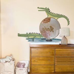 Huge Mid Century Modern Wall Mural Sticker Peel and Stick, Transparent PVC Deer Wallpaper Wall Decal, Nursery Woodland Animals Wall Art Decor for Boys Bedroom Playroom Kids Room Living Room in Kuwait