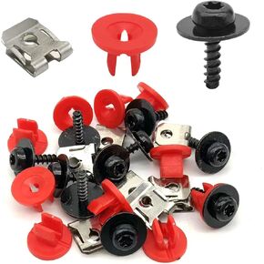 10 Sets T30 Engine Splash Shield Screws Bolt Nut Clip Kit, with Screw Seat and Gasket, Compatible with Ford Focus Fusion Escape Explorer C-Max Transit Connect Lincoln MKC