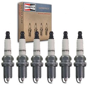 6 pc Champion Copper Plus Spark Plugs compatible with Jeep Grand Cherokee 3.7L V6 2005-2010