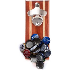 Bruntmor, CAPMAGS Strong Magnetic w/Zinc Alloy Beer Opener & Cap Catcher - Metal Magnetic (Epitong)