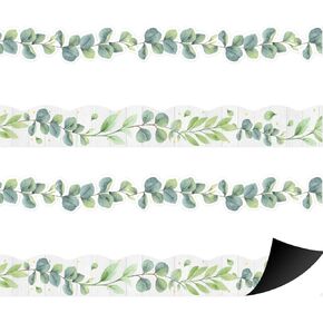 24 قطعة من لوحة نشرة الأوكالبتوس المغناطيسية للفصل الدراسي، حدود للفصل الدراسي، حدود مغناطيسية للمعلمين، شرائط حدود للفصل الدراسي، ديكورات للفصول الدراسية لسبورة السبورة المكتبية، لوحة بيضاء للديكور in Kuwait