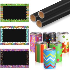 3 Rolls 4 x 12 ft Bulletin Board Roll and 6 Rolls 160 ft Rolled Border Trim Fade Resistant Bulletin Board Paper Bulletin Board Borders for Classroom Back to School Decorations(Morandi)