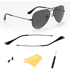 مناسبة/بديلة لـ Ray-Ban 3025 Aviator Sunglasse Temple Arms Nose Pads Temple إذا كان ذلك ممكنًا (ذراع ذهبي + معبد شفاف)
