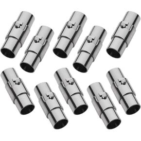 MOAMUN 10PCS Black Cord End Caps Bracelet End Caps Locking Bracelet Rope End Cap Cord Ends (Black, 4 mm)