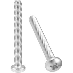 uxcell M8x70mm Machine Screws Pan Phillips Cross Head Screw 304 Stainless Steel Fasteners Bolts 2Pcs
