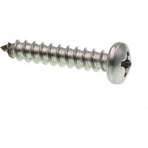 Prime-Line 9020916 Sheet Metal Screw, Self-Tapping, Pan Head Phillips, #12 X 1-1/4 in, Grade 18-8 Stainless Steel, Pack of 25