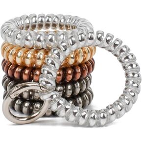 Wrist Keychain Wristlet Stretchy Coil Bracelet for Key Id Holder Flexible Spiral Wristband for Cruise Card Sauna