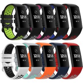 Compatible for Fitbit Charge 4 / Fitbit Charge 3 / Charge 3 SE, Soft Silicone Breathable Replacement Wristband Sport Band for Women Men,Small and Large