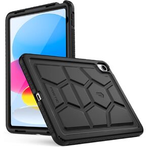 Poetic TurtleSkin Designed for New iPad 10.9 inch 10th Generation (2022) Case, Heavy Duty Shockproof Kids Friendly Silicone Case Cover, Only Compatible with New iPad 10.9 10th Generation, Black