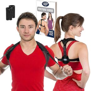 Posture Corrector for Women and Men - Adjustable Upper Back & Shoulder Brace Trainer for Slouching, Neck Hump and Hunched Shoulders - Medium/Large