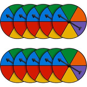 Chivao 10 Sets Game Spinner Wheel Blank Erasable Math Game Spinner Board with Plastic Rotating Arrows for Prizes(Classic,Assorted Color)