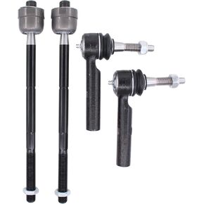 NewYall Front Left Right Inner and Outer Steering Tie Rod Ends