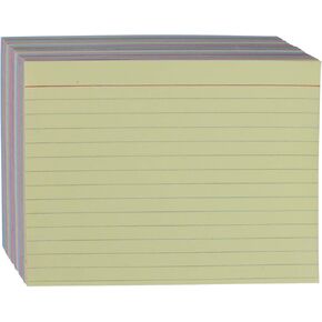 Amazon Basics Ruled Color Index Cards, 4" x 6", 300 Count, Assorted colors