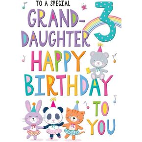 Regal Publishing Juvenile Birthday Card Age 3 Granddaughter - 9 x 6 inches -