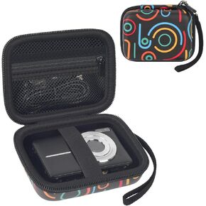 ANKHOH Digital Camera Case for CAMKORY/for VAHOIALD FHD 1080P/ for Kodak/for YISENCE for IWEUKJLO for Nsoela Kids Video Cameras Storage Holder for AbergBest for Polaroid for Canon and Cable (Green)