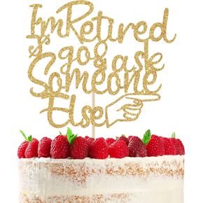 غلاف كعكة التقاعد، I'm Retired/The Legend has Retired، زينة كعكة التقاعد السعيدة والمضحكة باللون الذهبي اللامع in Kuwait