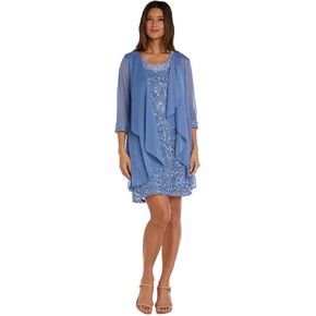 R&M Richards Women's Embellished Sheath Short Dress