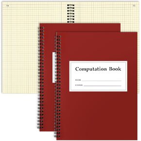 2 Pcs Computation Notebook Engineering Notebook for Drawings, Drafting, Planning, Engineering and Technical Applications, 4x4 Quad Ruled, 76 Sheets, 11-1/4" x 9-1/4"