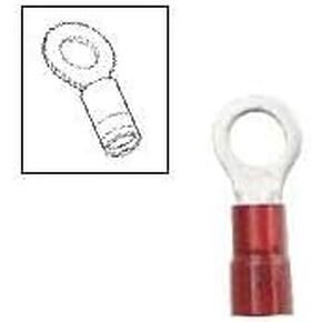 ANCOR MARINE GRADE 230222 Electrical Nylon Insulated Double Crip Funnel Entry Ring Terminals with Insulation Grip (12 to 10-Gauge, Size 8 Screw, 5-Pack)