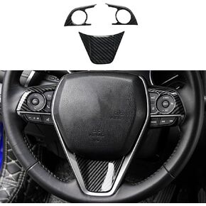 Rifoda for 2018 2019 2020 2021 Toyota Camry ABS Accessories Steering Wheel Panel Cover Fit for Carmy Interior Trims Carbon Fibre