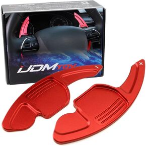 iJDMTOY Sports Red CNC Billet Aluminum Large Paddle Extensions Compatible with Audi A3 A4 A5 A6 A7 A8 Q3 Q5 Q7