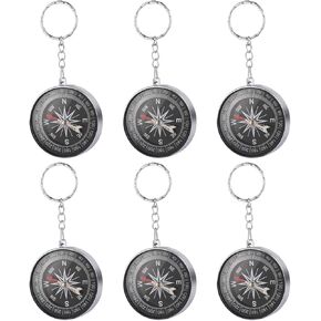 Toyvian Hiking Compass Survival Keychain 12PCS Mini Survival Compass Camping Hiking Pocket Compass Metal Compass Keychain for Party Favors Outdoor Camping Accessories Hiking Compass Kids Compass