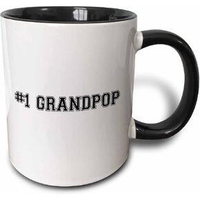 3dRose #1 Grandpop Mug, 11 oz, Black