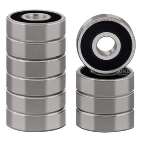 XiKe 10 Pcs 628-2RS Double Rubber Seal Bearings 8x24x8mm, Pre-Lubricated and Stable Performance and Cost Effective, Deep Groove Ball Bearings.