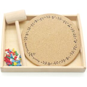 DANNI Gudong Montessori Practical Life Material Hammer and Nails Set with Wooden Tray Montessori Educational Wooden Toys for Children (1)
