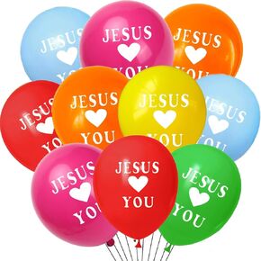 Jesus Loves You Balloon Christian Religious Jesus Balloon for Sunday School Supplies He Is Risen Easter Party Favors