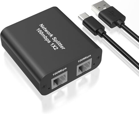 موزع إيثرنت RJ45 من 1 إلى 2 مخرج، مقسم شبكة LAN بسرعة 100 ميجابت في الثانية [جهازان للشبكات في نفس الوقت]، مفتاح كابل إيثرنت مقسم الإنترنت مع كابل طاقة USB لـ Cat 5/5e/6/7/8 in Kuwait