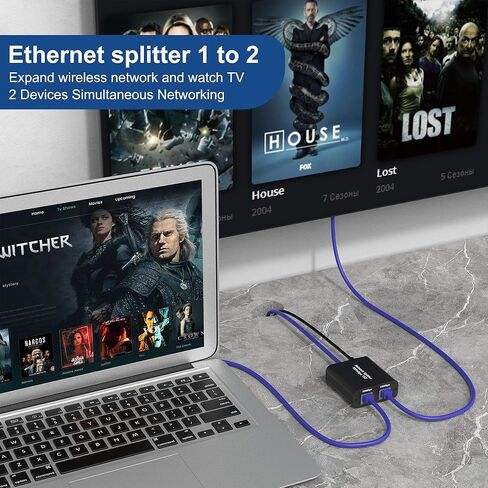 موزع إيثرنت RJ45 من 1 إلى 2 مخرج، مقسم شبكة LAN بسرعة 100 ميجابت في الثانية [جهازان للشبكات في نفس الوقت]، مفتاح كابل إيثرنت مقسم الإنترنت مع كابل طاقة USB لـ Cat 5/5e/6/7/8 in Kuwait