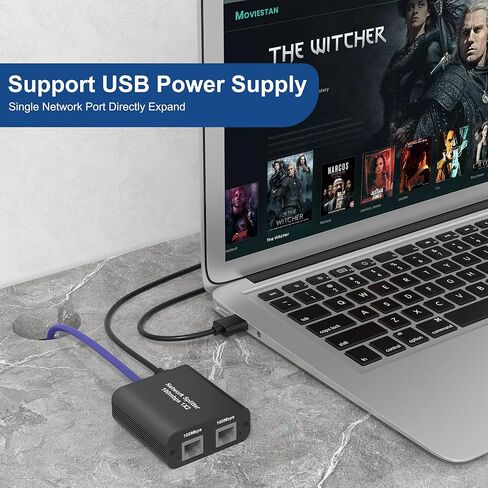 موزع إيثرنت RJ45 من 1 إلى 2 مخرج، مقسم شبكة LAN بسرعة 100 ميجابت في الثانية [جهازان للشبكات في نفس الوقت]، مفتاح كابل إيثرنت مقسم الإنترنت مع كابل طاقة USB لـ Cat 5/5e/6/7/8 in Kuwait