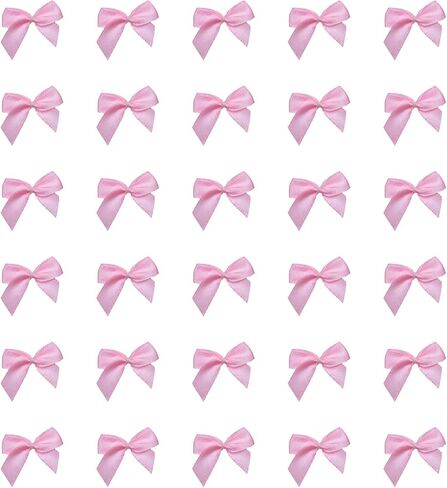 Sowaka 50 Pcs Mini Satin Ribbon Bow 0.9 Inch Small Soft Cute Elegant Bows for Craft DIY Making Kit Art Scrapbooking Sewing Christmas Gift Wedding Theme Parties Decoration Gift Present Supplies (Pink) in Saudi Arabia