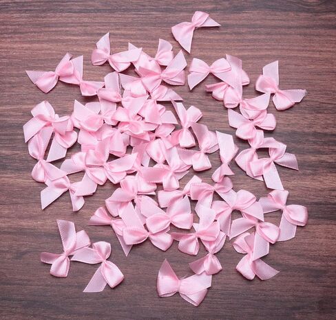Sowaka 50 Pcs Mini Satin Ribbon Bow 0.9 Inch Small Soft Cute Elegant Bows for Craft DIY Making Kit Art Scrapbooking Sewing Christmas Gift Wedding Theme Parties Decoration Gift Present Supplies (Pink) in Saudi Arabia