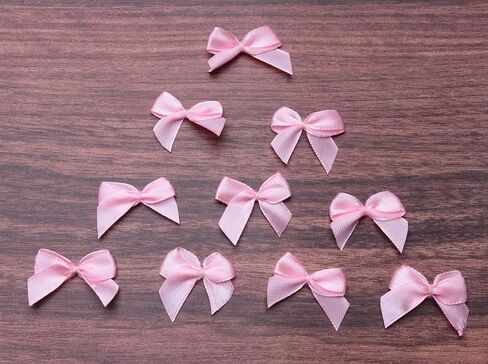 Sowaka 50 Pcs Mini Satin Ribbon Bow 0.9 Inch Small Soft Cute Elegant Bows for Craft DIY Making Kit Art Scrapbooking Sewing Christmas Gift Wedding Theme Parties Decoration Gift Present Supplies (Pink) in Saudi Arabia