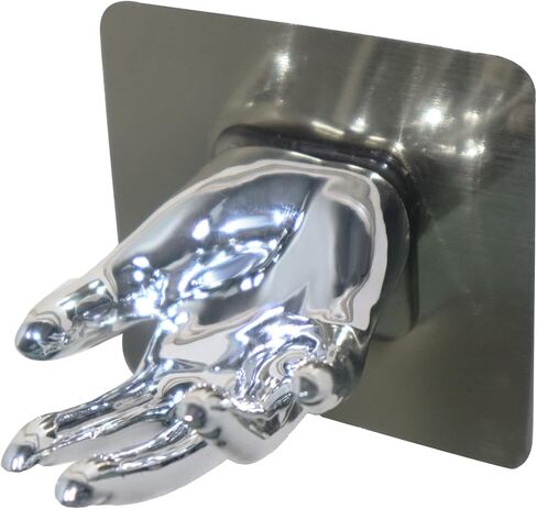 Sliver Wall Decorative Hooks 3Pack Hand Shaped Adhesive Hooks for Hanging Things Bathroom Shower Towel Hooks Behind The Door Coat Hooks Renter Friendly Wall Hooks (Sliver) in Saudi Arabia
