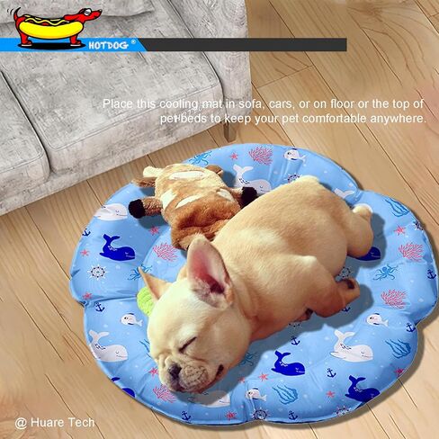 HOTDOG Cooling Mat for Pets, Sized for Large Dogs & Cats(20-60Lb) - Non-Toxic Self-Cooling Gel, Pressure Activated Waterproof, Cleanable, Sleeping Comfortable in Saudi Arabia