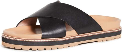 صندل Madewell The Dayna Lugsole Slide من الجلد باللون الأسود الحقيقي 9 M in Saudi Arabia