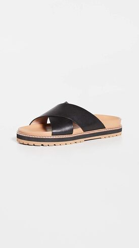 صندل Madewell The Dayna Lugsole Slide من الجلد باللون الأسود الحقيقي 9 M in Saudi Arabia