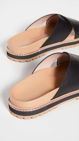 صندل Madewell The Dayna Lugsole Slide من الجلد باللون الأسود الحقيقي 9 M in Saudi Arabia