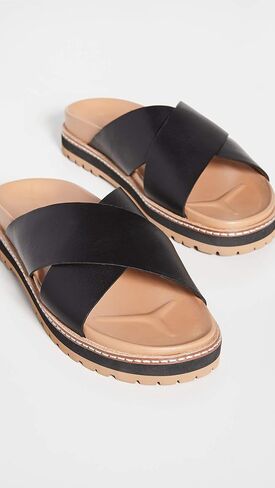 صندل Madewell The Dayna Lugsole Slide من الجلد باللون الأسود الحقيقي 9 M in Saudi Arabia