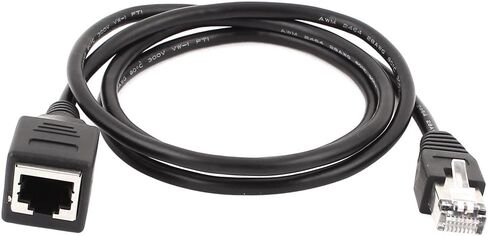 uxcell Ethernet Extension Cable, 1m/3.3ft Cat 5 RJ45 Cord Adapter Ethernet Extender Network Extension Cable, Shielded Male to Female LAN Connector, 1pcs Black in Saudi Arabia