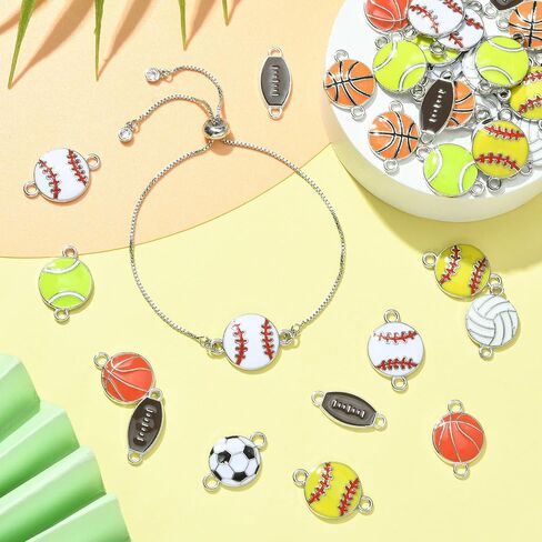 DanLingJewelry 30 قطعة من موصلات الزهور العشوائية دلايات زهرة المينا مع حلقات مزدوجة لصنع أساور المجوهرات in Saudi Arabia