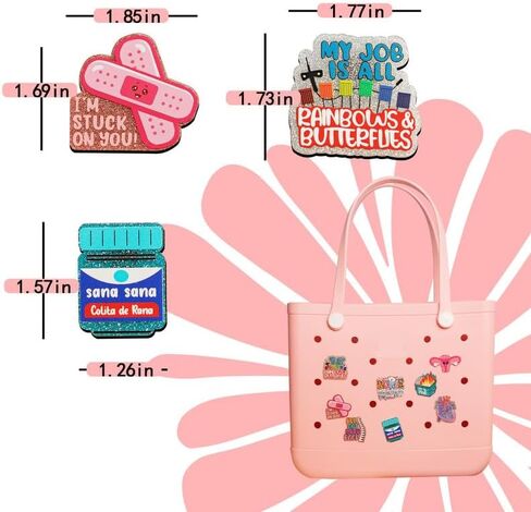 Nurse Charms for Bogg Bag, Acrylic 3" Beach Charm Accessories for Simply Southern Totes in Saudi Arabia