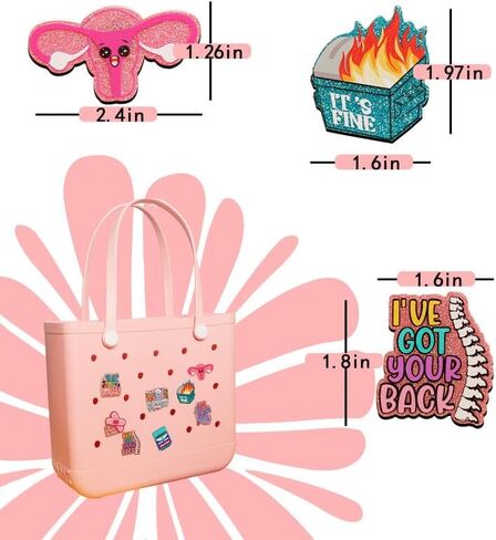 Nurse Charms for Bogg Bag, Acrylic 3" Beach Charm Accessories for Simply Southern Totes in Saudi Arabia