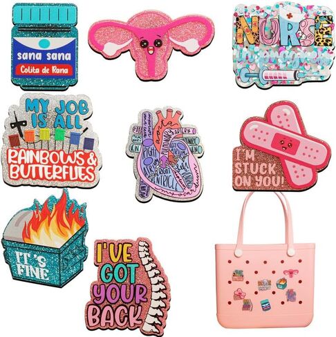 Nurse Charms for Bogg Bag, Acrylic 3" Beach Charm Accessories for Simply Southern Totes in Saudi Arabia
