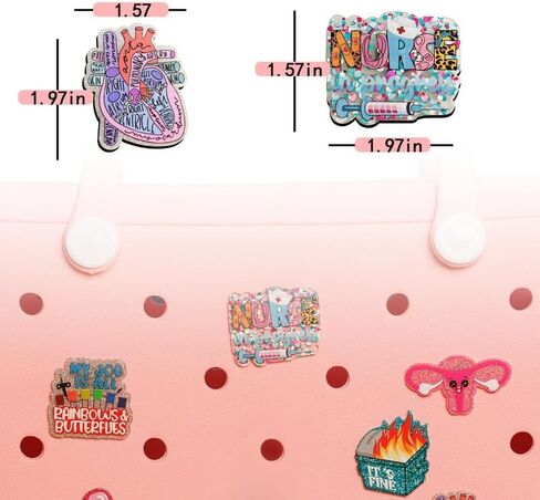 Nurse Charms for Bogg Bag, Acrylic 3" Beach Charm Accessories for Simply Southern Totes in Saudi Arabia