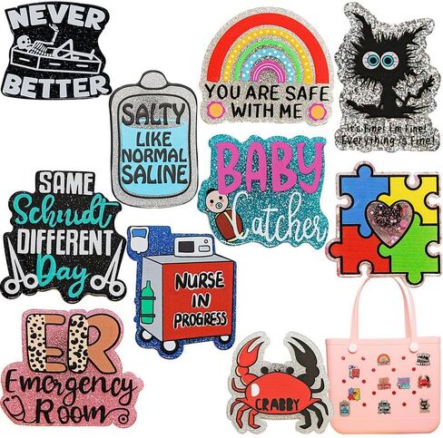 Nurse Charms for Bogg Bag, Acrylic 3" Beach Charm Accessories for Simply Southern Totes in Saudi Arabia